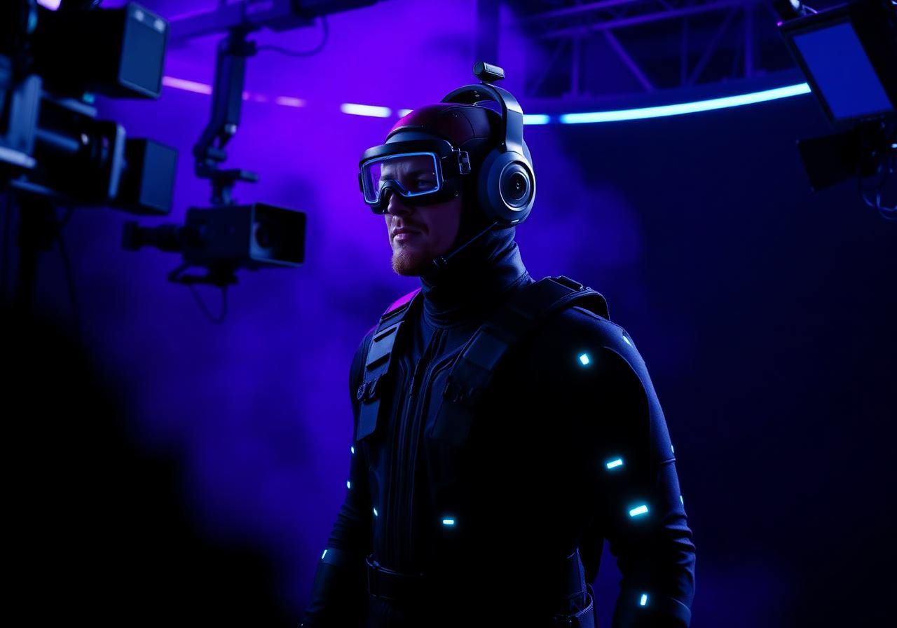 Motion capture performer in volumetric capture stage